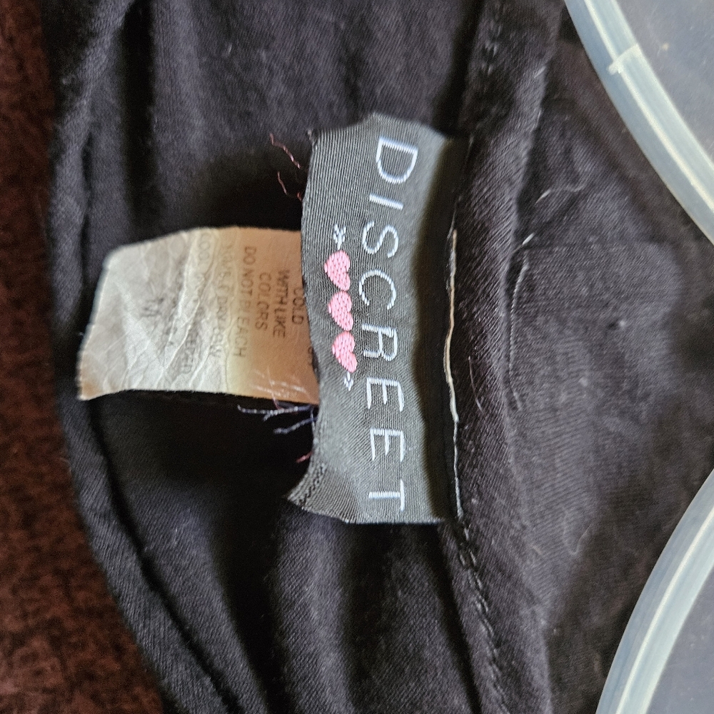 Discreet Black Top with Pink Heart Details